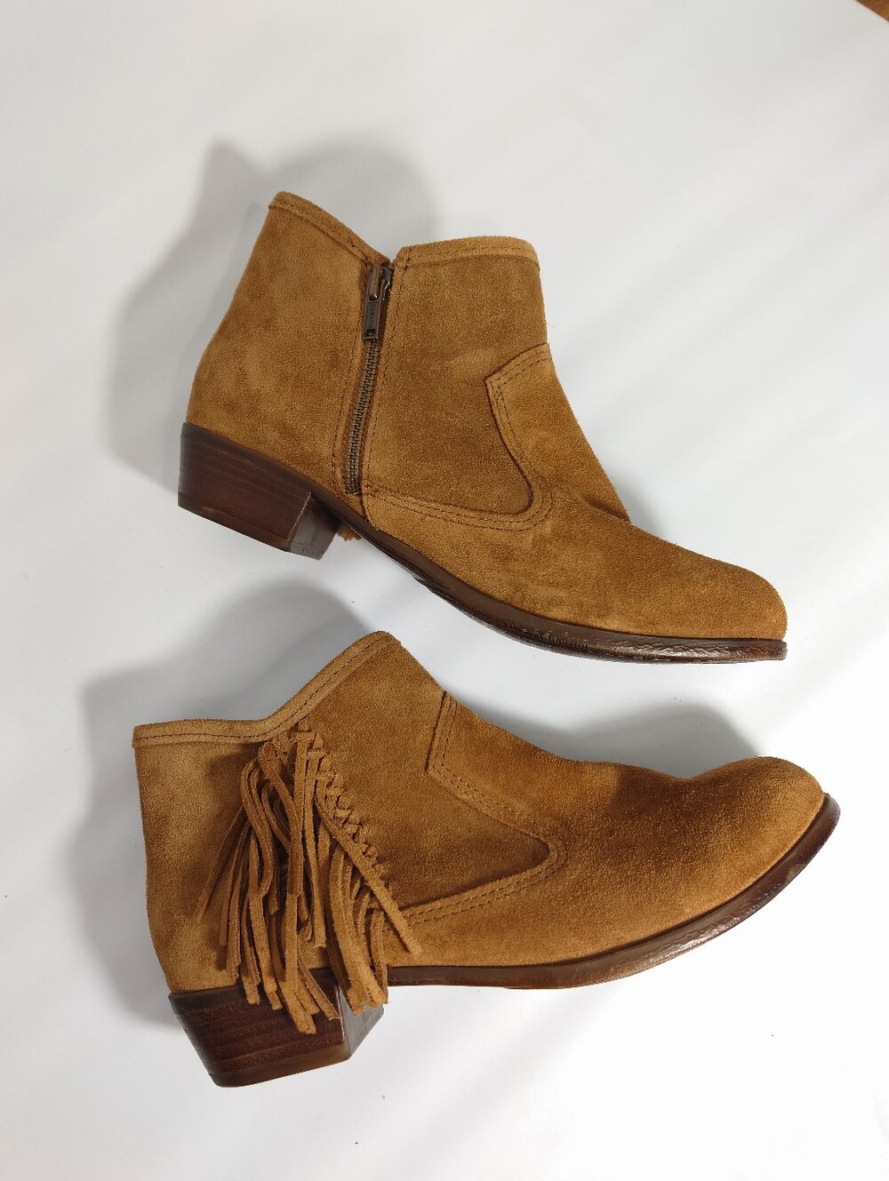 Minnetonka Blake 1523 Suede Fringe Ankle Boots Brown Size 10